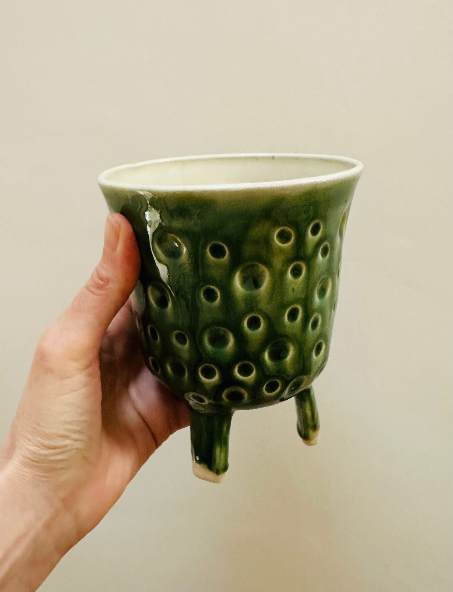 Leggy Planter - Dimpled Green
