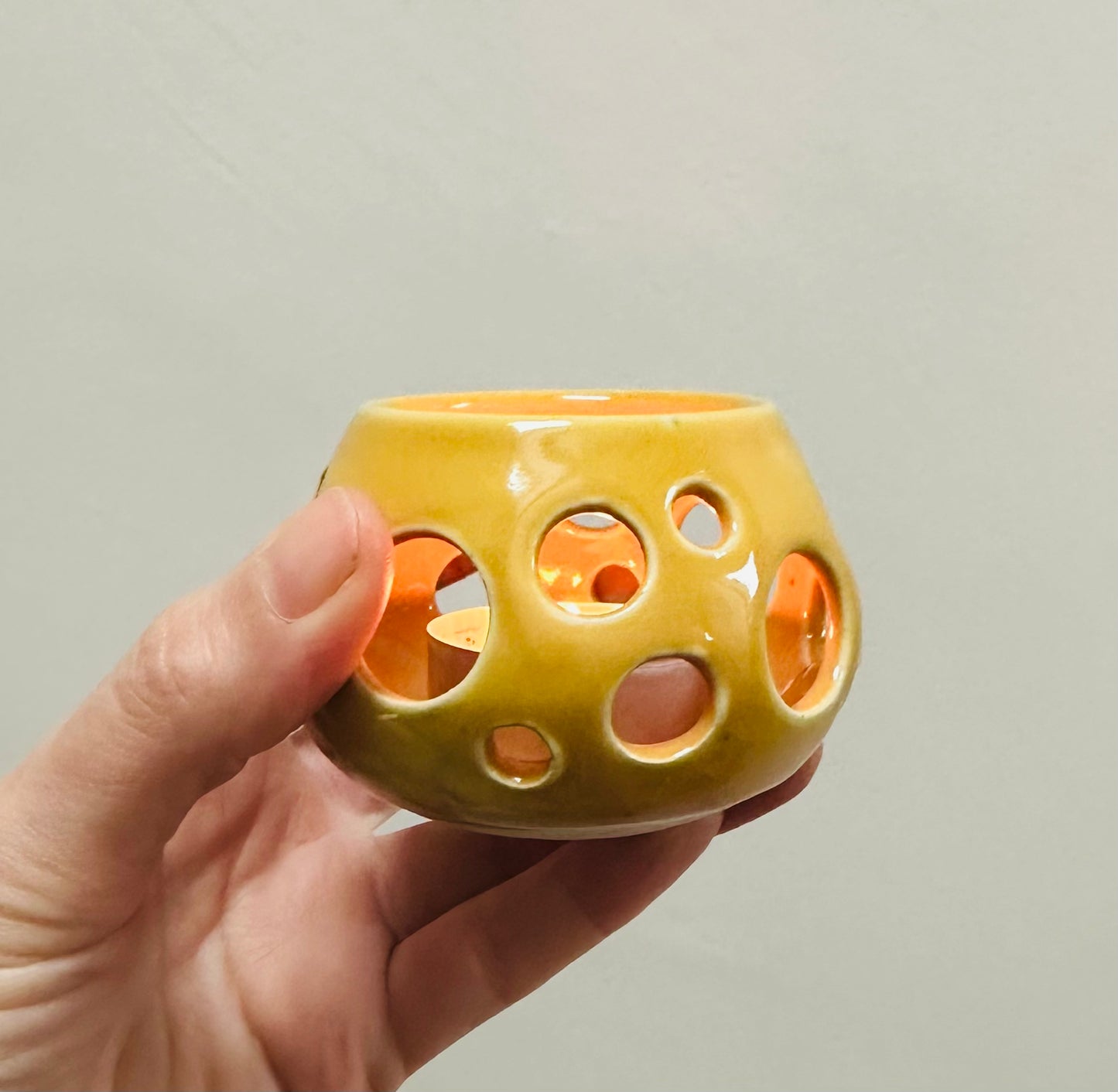 Tea light holder - Mustard