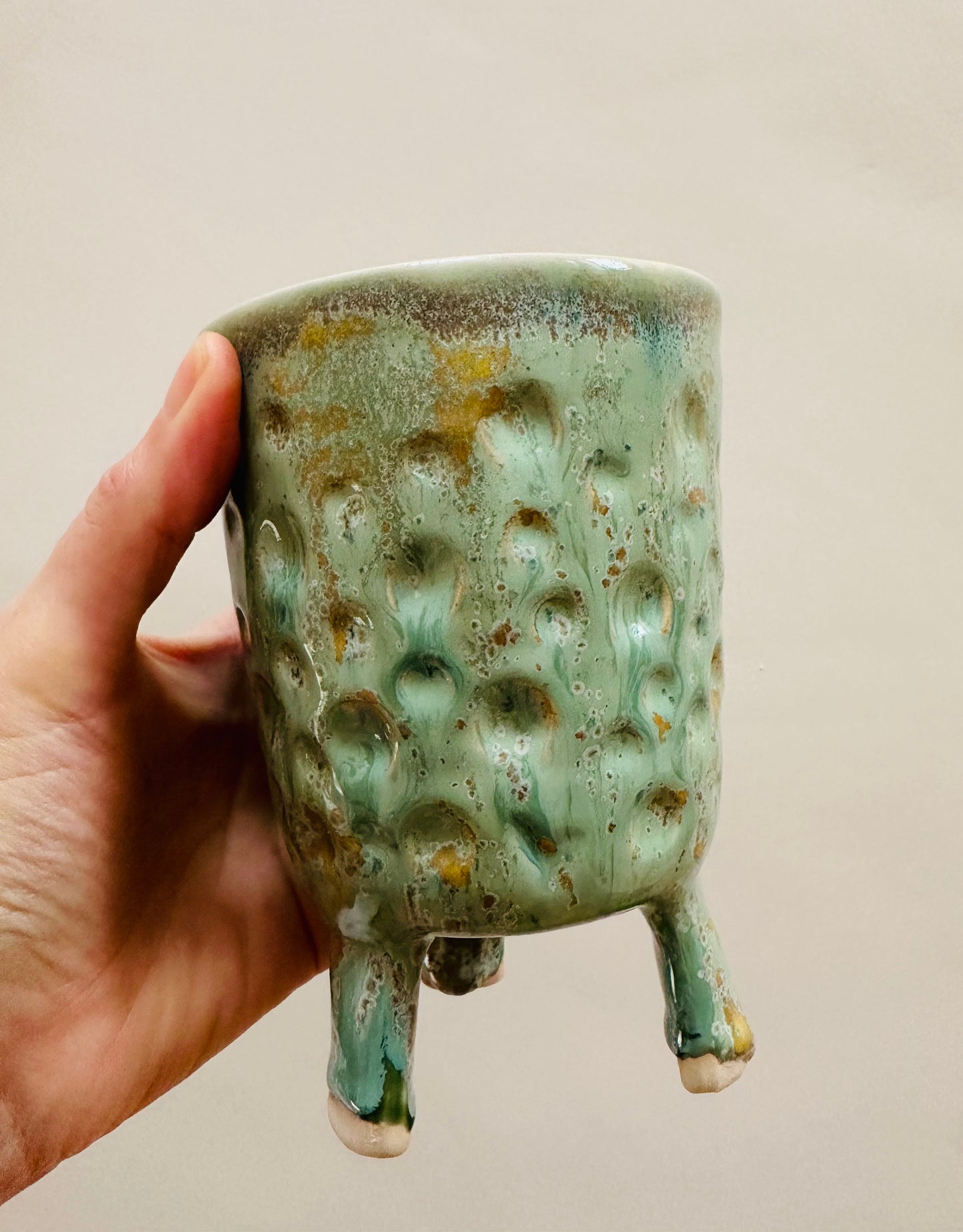 Small Leggy Dimpled Planter - under-the-sea