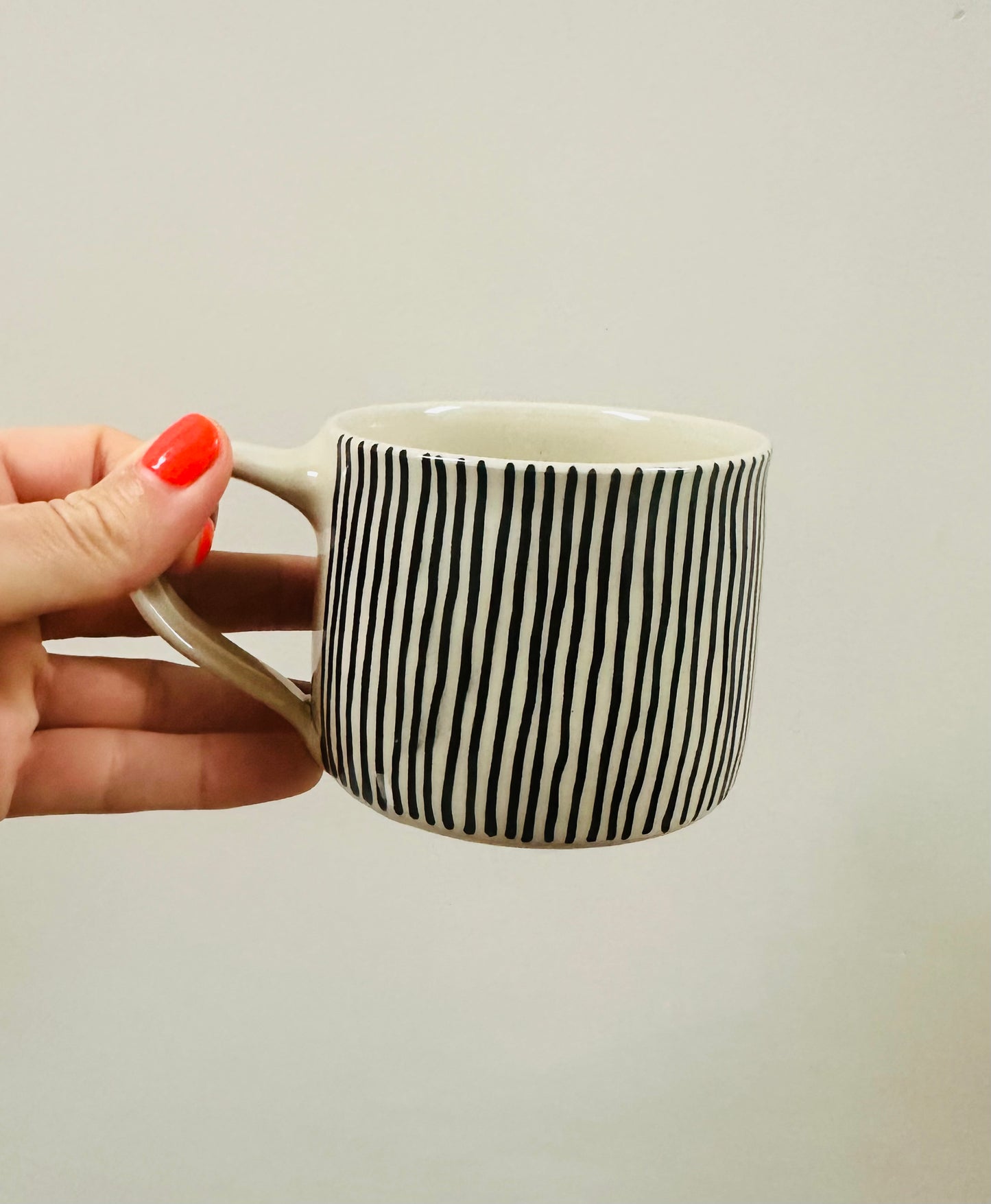 Wonky Stripes Mug - black