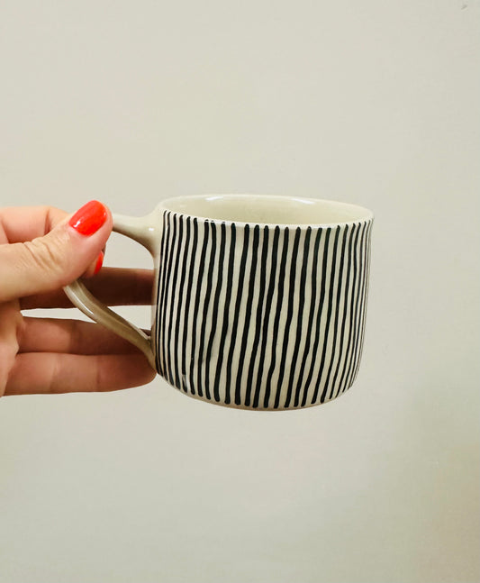 Wonky Stripes Mug - black