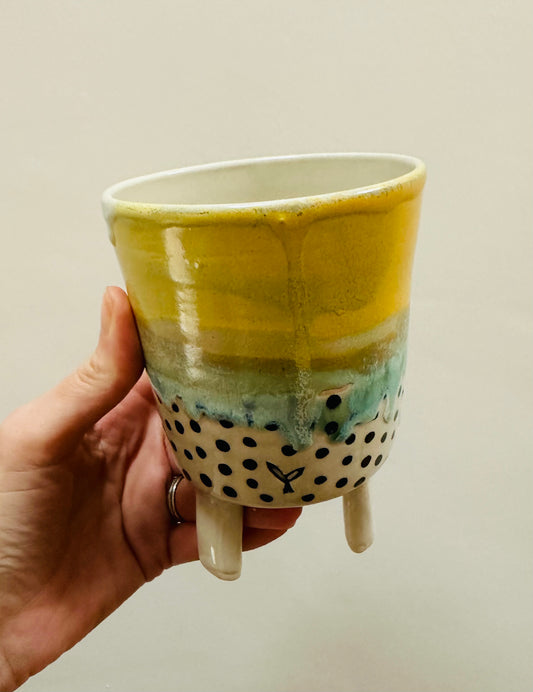 Leggy Planter - drippy seascape
