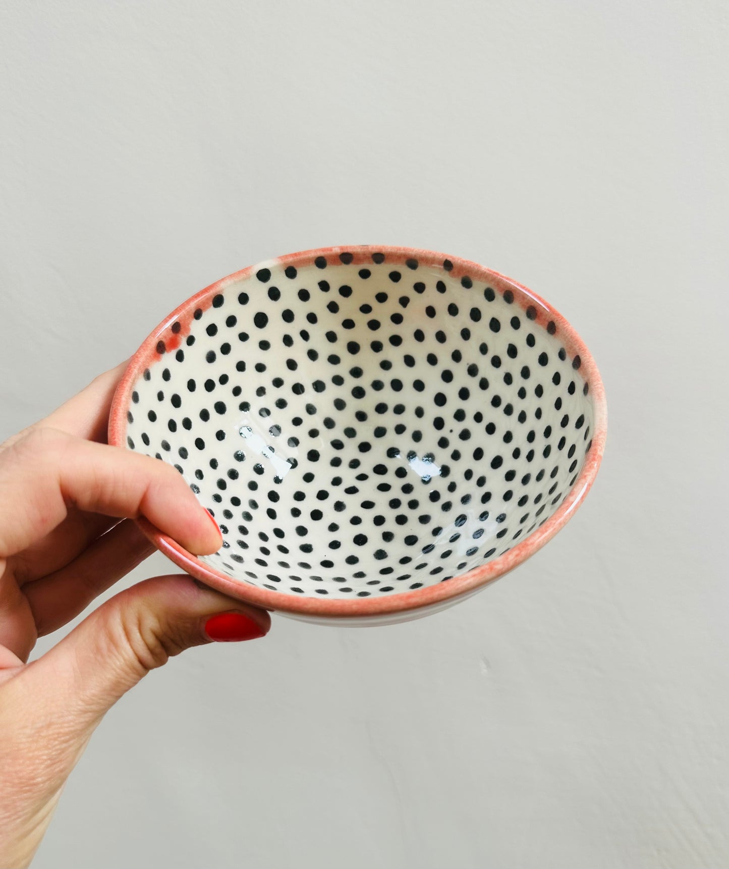 Small Cereal Bowl - Pink & Spotty